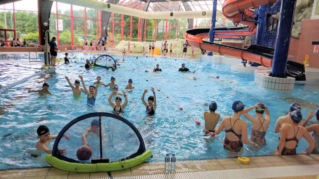 Kids playing water polo at Blackwater Leisure Centre in Maldon