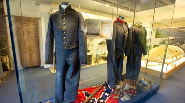 Uniforms exhibit at Foynes Flying Boat Museum in Limerick
