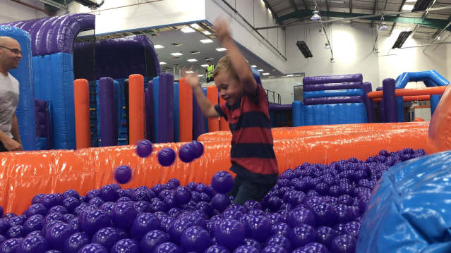 Boy at Inflata Nation Birmingham in Stechford