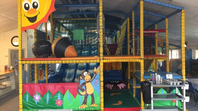 Indoor soft play frame at Cheeky Monkeys Play Barn in Fulbourn