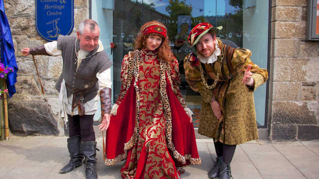 People dressed in medieval clothes at Dalkey Castle and Heritage Centre in Dublin