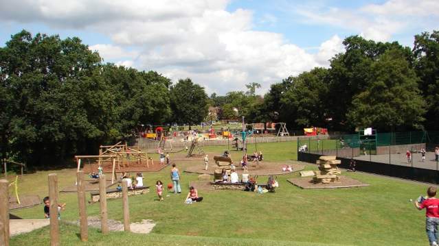 Families playing at Shepherd Meadows in Sandhurst