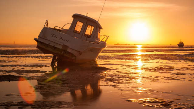 Sunset at Thorpe Bay Beach in Southend On Sea