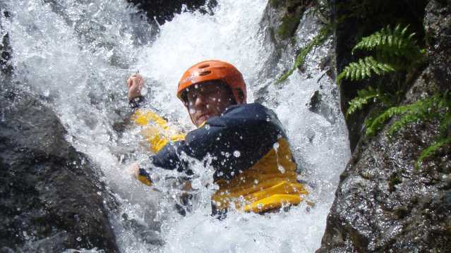 Man in whitewater rapids at Mobile Adventure in Braithwaite