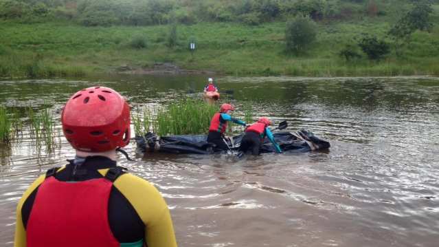 People in water at SkyTrek in Belfast