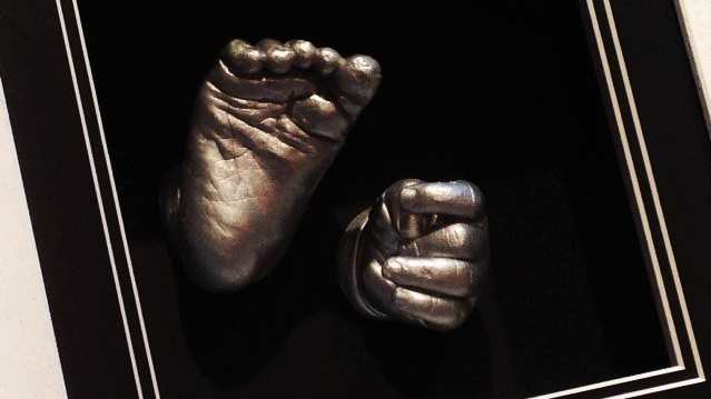 Hand and footprint casting from Codsall Hive Craft and Ceramic Studio in Wolverhampton