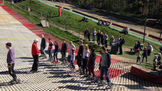 Skiing lesson at Alpine Snowsports Centre in Aldershot