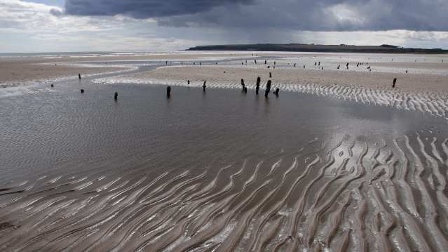 Low tide at Lunan Bay
