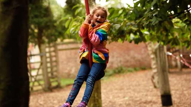 Girl on zipwire at Clumber Park