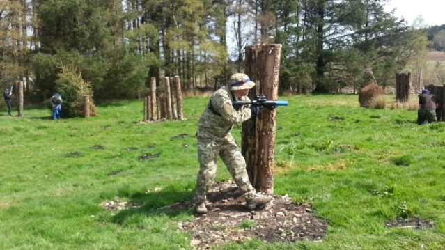 Person playing paintball at Llandegla Laser Combat in Wrexham