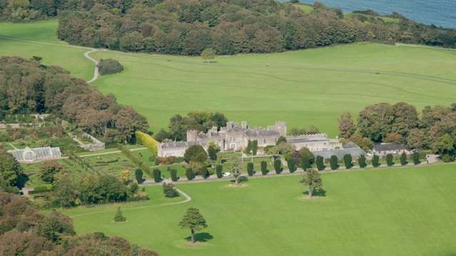 Aerial view of Ardgillan Castle and Park in Balbriggan