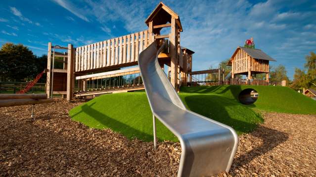 The outdoor play area at Odds Farm Park in High Wycombe