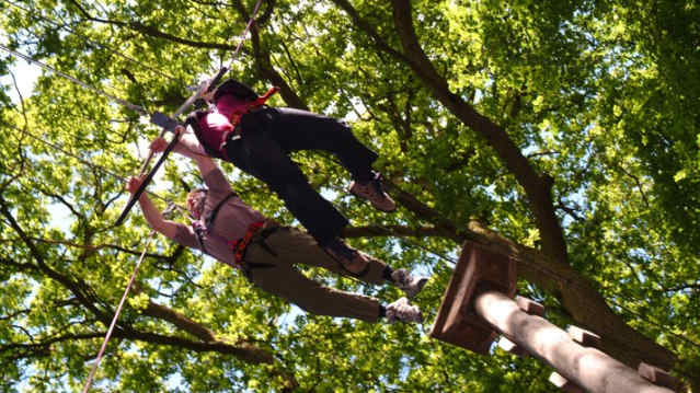 Visitors on Leap of Faith at Live For Today Adventures Kendal