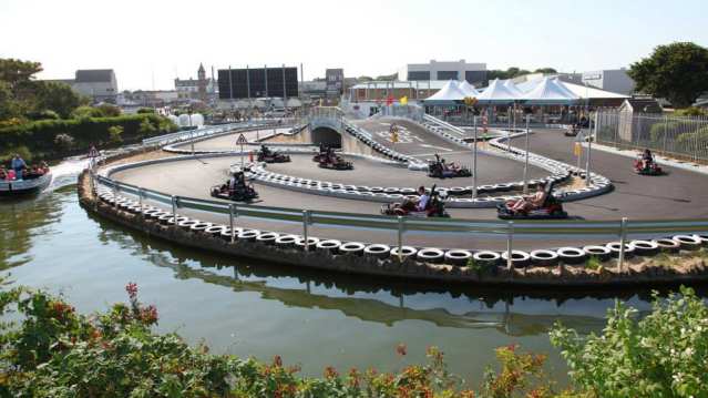 People racing at Big Kidz Karting in Skegness