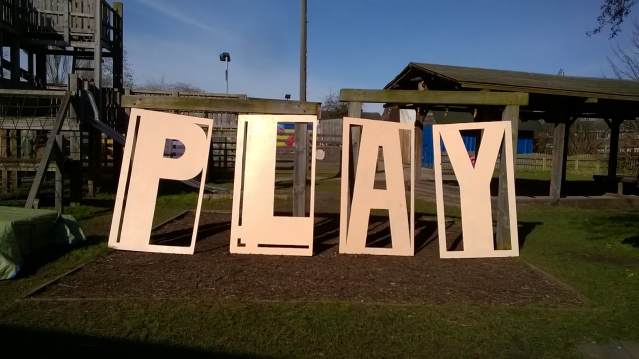 PLAY sign at Blacon Adventure Playground in Chester