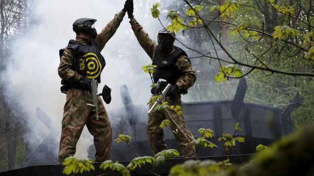 Team mates at Delta Force Paintball Birmingham