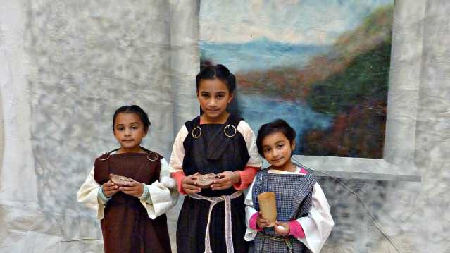 Girls in costumes at Bristol City Museum Under 7s Gallery