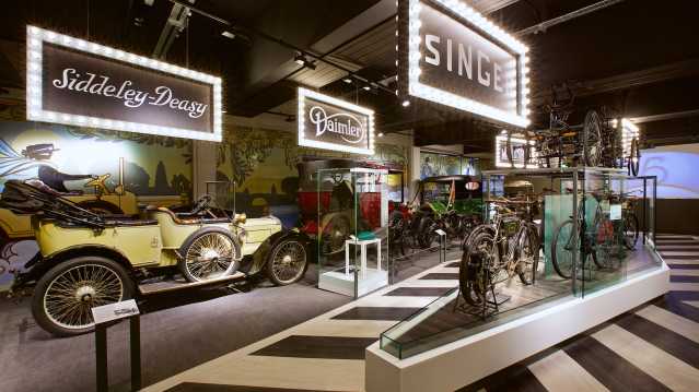 An exhibition of cars at the Coventry Transport Museum