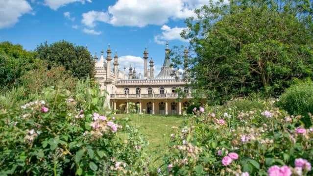 royal pavilion surrounded by plants