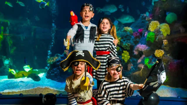 Kids dressed as pirates at SEA Life