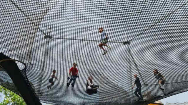 Outdoor adventure experience at Gripped London featuring climbing, ropes and aerial activities