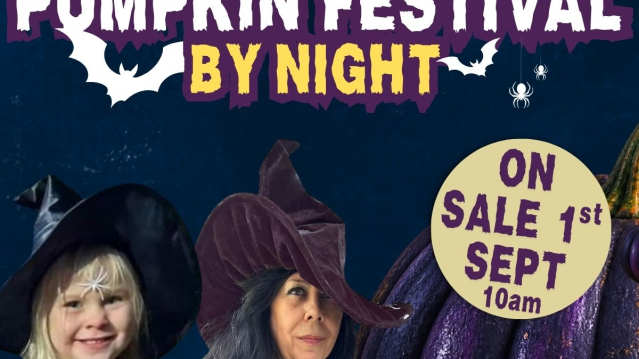 Pumpkin Festival day and night at Swithens Farm near Leeds, West Yorkshire