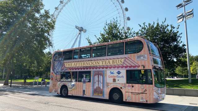 pink afternoon tea bus