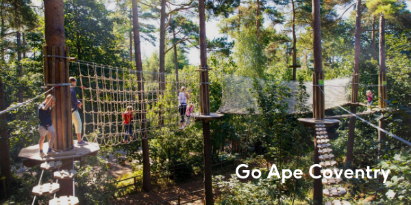 The high rope course at Go Ape Coventry